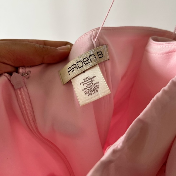 ARDEN B BABY PINK ROSE MINI SATIN DRESS - Picture 4 of 4